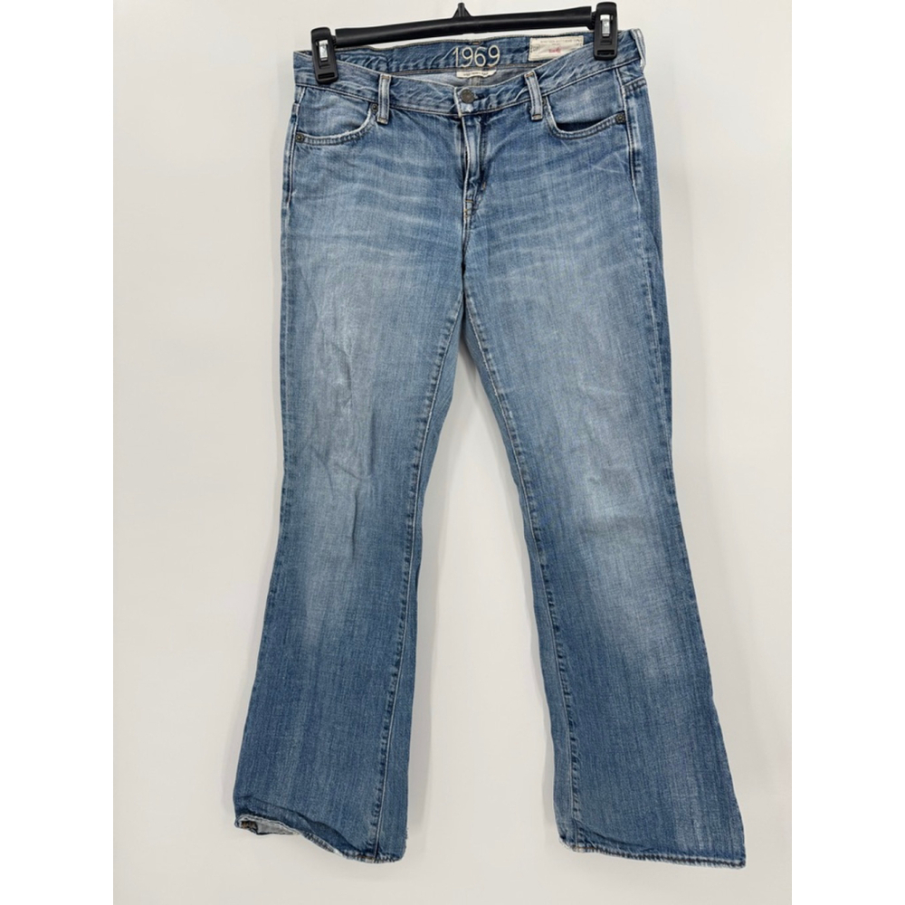 GAP 1969 Vintage Y2K Bootcut Jeans Western Style Distressed Denim Low Rise Sz 6